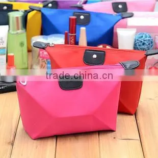 Elegant Dumplings Shape Canvas Candy Color Fashion Women Waterproof Cosmetic Bags