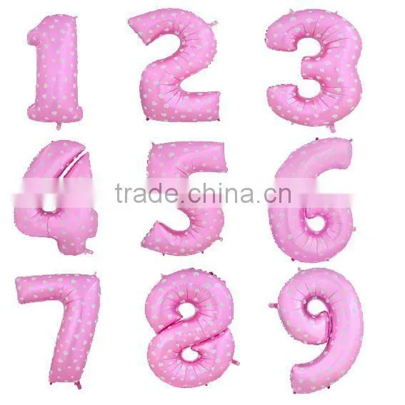 30 Inch Number Balloon Pink Foil Balloons for Party Decoration Globos