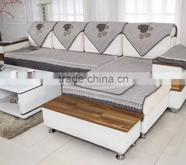 Cotton Appliqued Embroidery Sofa Cover photo-4