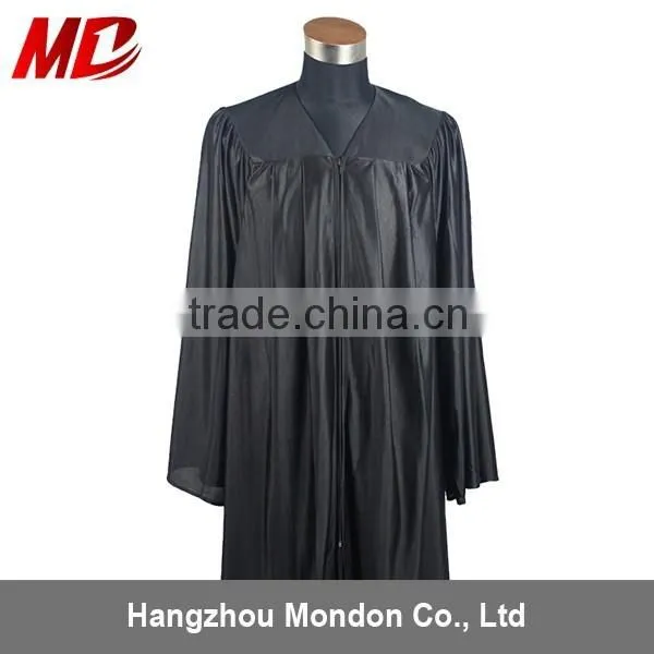 Black Graduation Cap and Gown 100% Shiny Polyester photo-2
