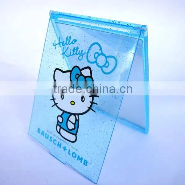 ABS Mirror,square Mirror, Blue Hello Kitty Mirror, Standing Mirror, Portable Fold Cosmetic Mirror photo-2