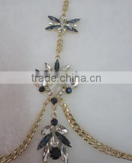 Europe and America Sexy Luxury Beach Bikini With Rhinestone Waist Belly Body Chian photo-2