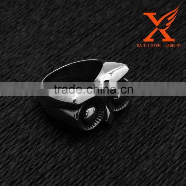 In Stock New Arrival China Cheap Wholesale Vintage Design Popular Fashion Teen Stainless Steel Owl Ring for Men photo-4