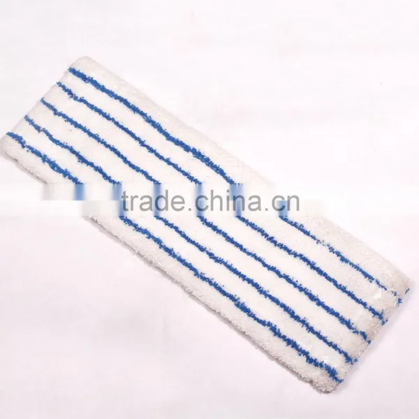Striped Coral Fleece Mop Pad With Pocket