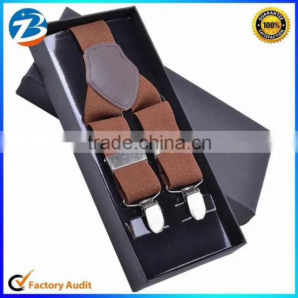 High Quality Real Leather Men Stretchable Suspender Promotional Gift Can Print Your Own Logo photo-4
