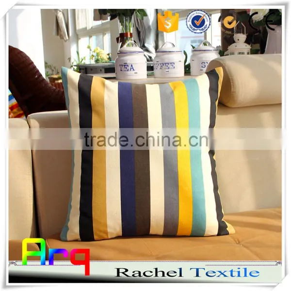 Simple Mediterranean Multi Color Stripe Printed Polyester Cotton Fabric for Table Cloth Sofa Cushion Cover Using