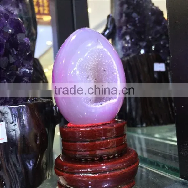 Natural Colorfull Agate Geode Crystal Egg Ornaments photo-4