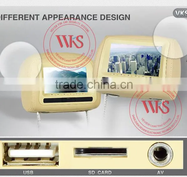 7inch Digital Screen Car Headrest DVD Player With Zipper Cover photo-5
