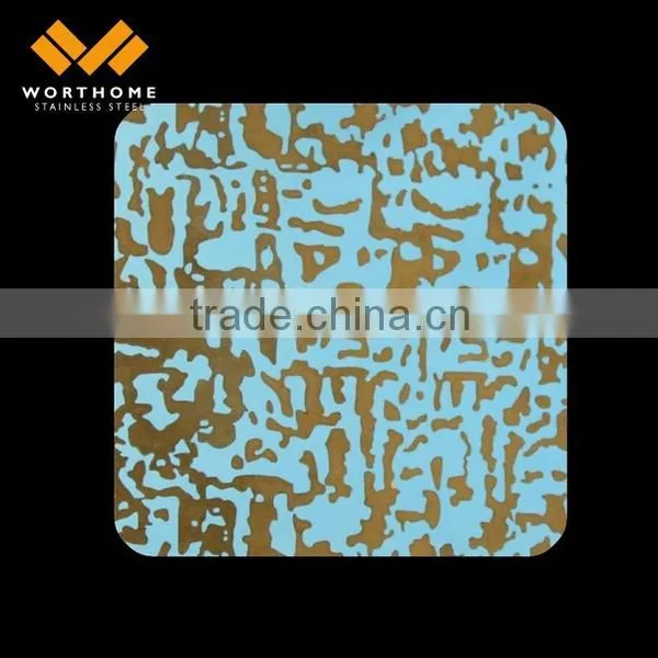 201 304 Cold Rolled No.4 HL Gold Mirror Stainless Steel Decorative Sheet photo-4