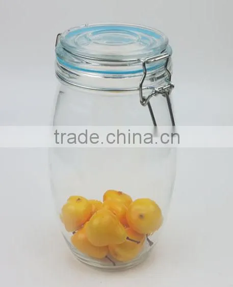 1300ml Canned Food Used Glass Jar With Metal Clip and Silicon Ring