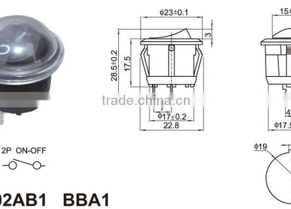 Electrical T85 Miniature Rocker Switch,6A 250V 10A 125V COPPER PINS Rocker Switch photo-3