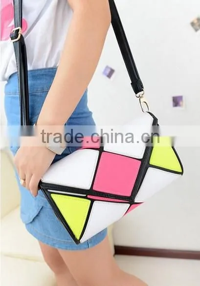 Colored Check Small Hand Bag, Single Shoulder Bag photo-2