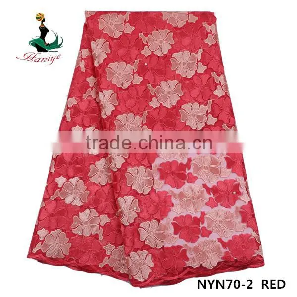 Haniye 2016 Wholesale High Quality Tulle Lace Fabric 5 Yards /french Lace Fabric /NYN70 photo-2