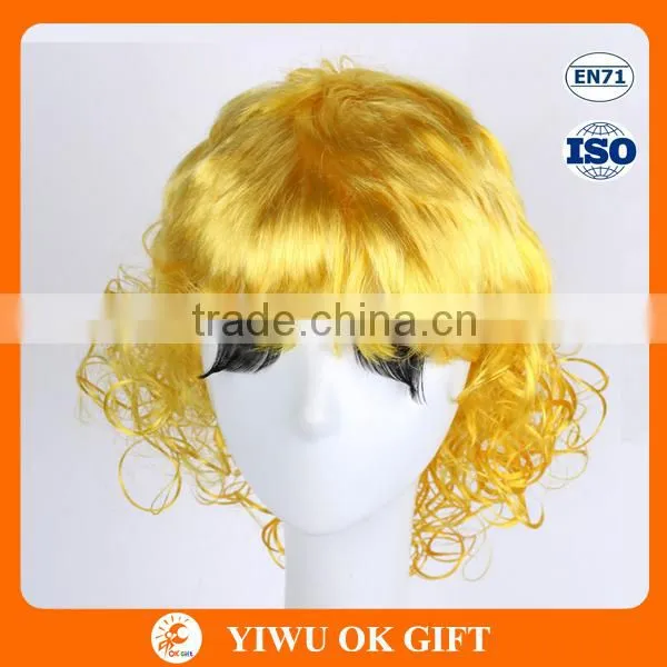 Gold Small Head Curly Wig, Lady Short Hair Wig Blonde photo-2