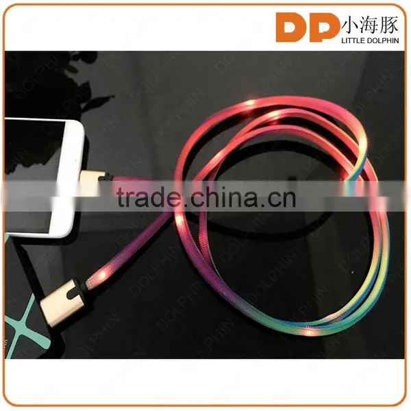 New Design Visible LED Light Flashing LED USB Cable Type C Usb Cable for Meizu photo-3