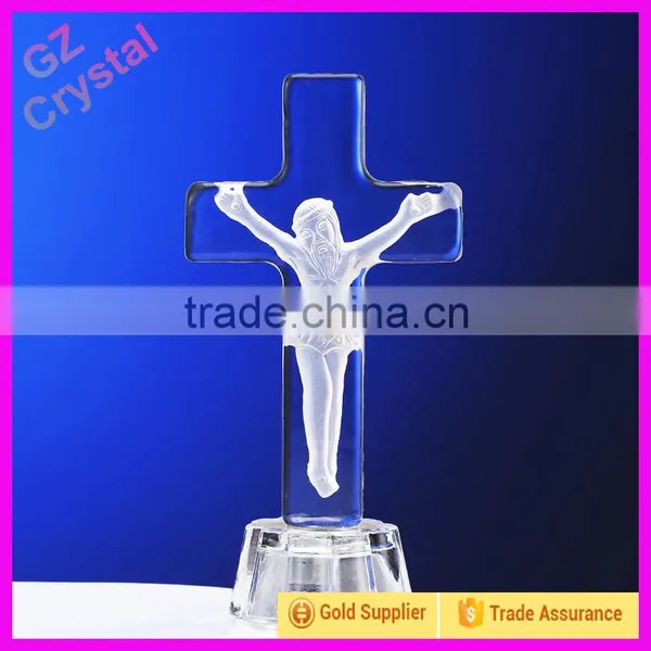 Jesus 3D Laser Engraving Crystal Cross Standing photo-3