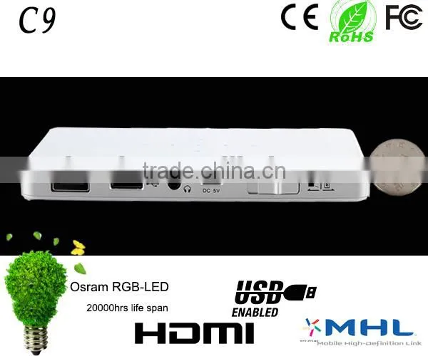 The Best Selling Mini Projector / Beam Projector for Smart Phone / Mini LED Video Projector C9 With 5000mAh Built-in Battery photo-6