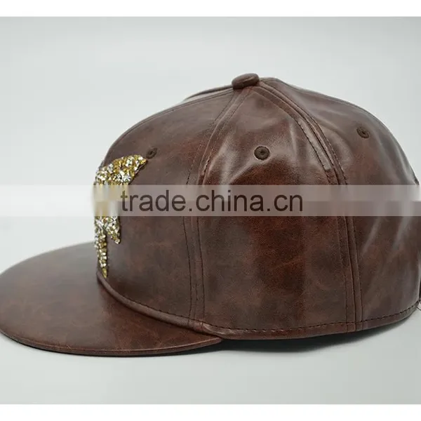Faux Leather Snapback Cap photo-3