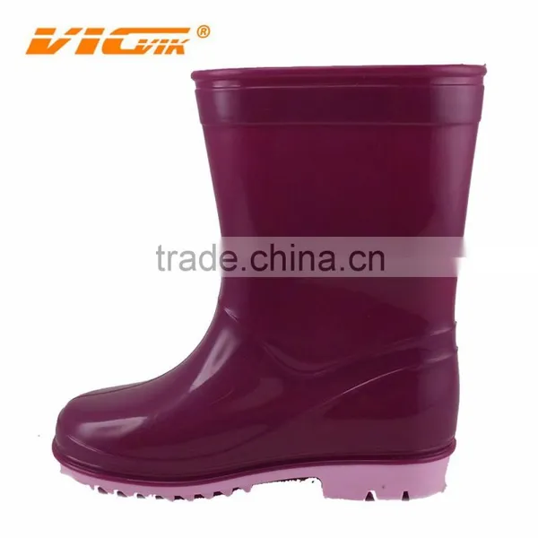 Purple Pvc Kids Rain Boots Shoes