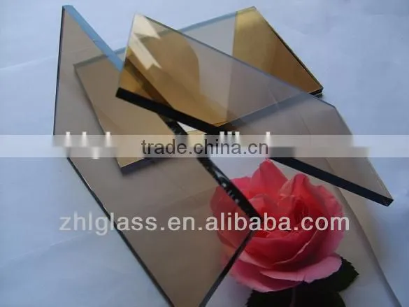 3mm-12mm Coated Reflective Glass(Bronze,Euro Grey,Dark Grey,Mist Grey,French Green,Dark Green,Lake Blue,Dark Blue) photo-2
