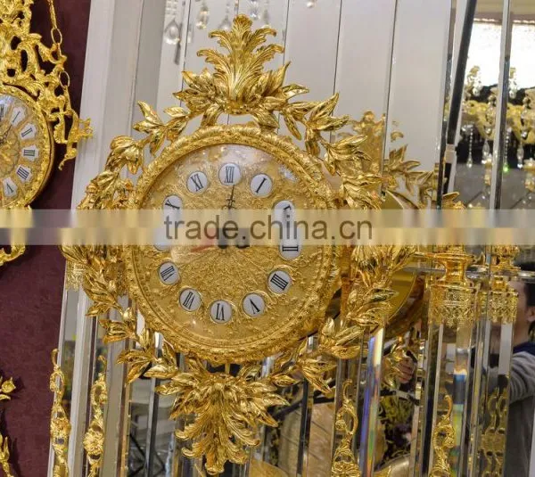Home Luxury Decoration Antique 24K Gold Plated Floor Clock,Grandfather Clock, Elegant Brass Mounted Floor Clock photo-3