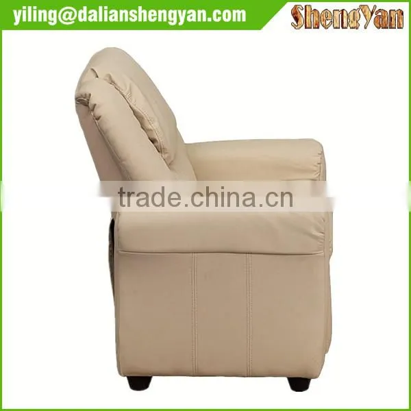 Children's Cream Colour PU Leather Look Cushioned Rocking Armchair & Footstool photo-3
