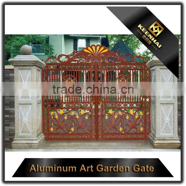 Powder Coated Aluminum Garden Gate With Flower Design photo-6