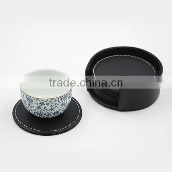 Cheap Promotion PU Leather Coaster,Heat Insulation Beer Pad photo-2