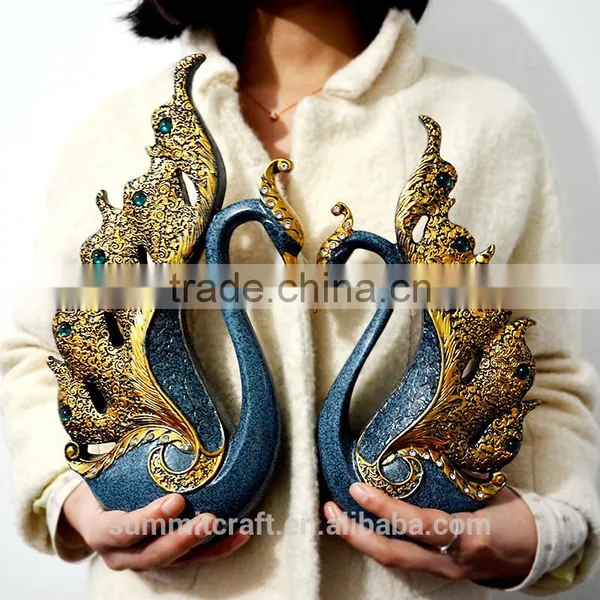 Resin Kiss Swan Figurine Wedding Table Centerpieces Decoration photo-2