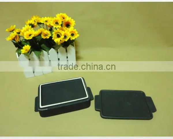 Wholesale Daily Use Square Black Porcelain With Lid Ceramic Bakeware photo-3