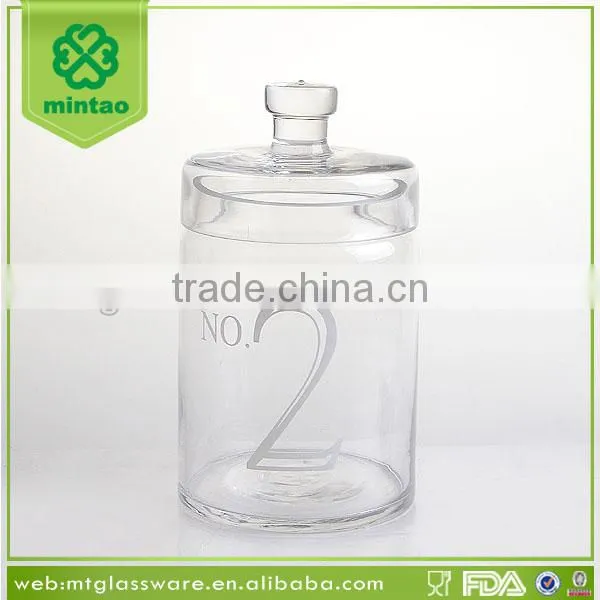 Set of 3 Hand Made Clear Glass Jar/customized Decal Glass Jar photo-3
