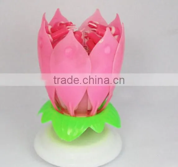 the Most Popular Happy MUSIC Birthday Lotus Flower Candle Export in 2015 photo-4