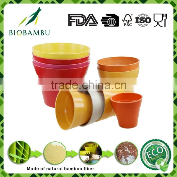 Best Selling Items License Bright Colored Bamboo Fiber Flower Pots photo-3