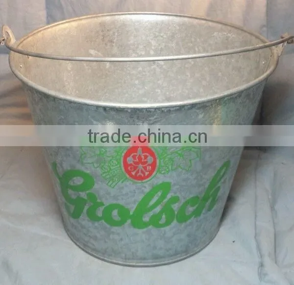 Newest Metal Beer Bucket Ice Barrel Decoration Pail With Attractive Printing photo-3