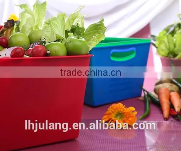 Wholesale Square Plastic Storage Basket With Handle/ Sundries Storage Basket With Handle photo-2