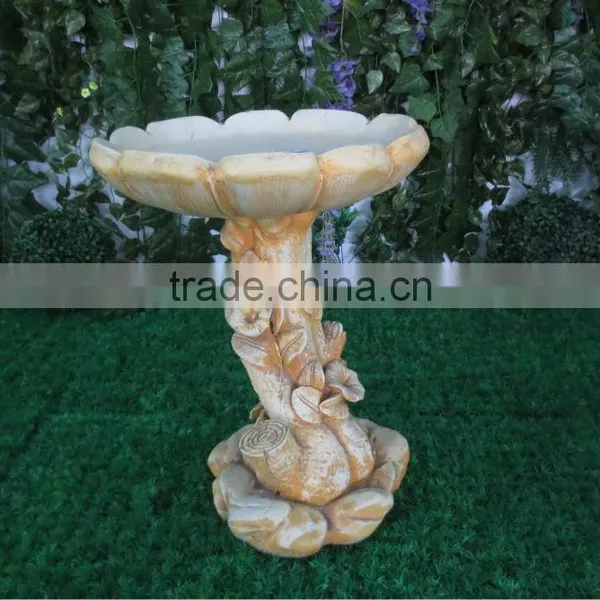Antique Fiberglass Bird Feeder With Lotus Flower Design photo-2