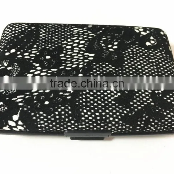 Flocking Leather & Aluminium Business Credit Card Holder RFID Wallets photo-4