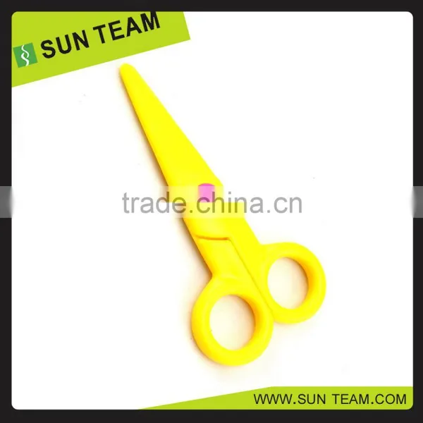 CS013 5 '' Safety Transparent Kid Plastic Toy Scissors Handicraft Paper Scissors photo-3