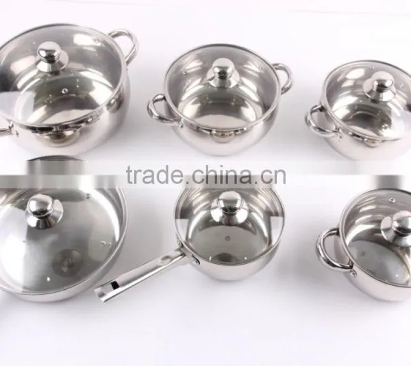 Metal Stainless Steel Cooking Pans and Pots , 12 Pcs Cooware Sets photo-2