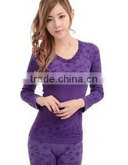 Custom New Winter long johns Women's Seemless thermal underwear long johns set care thermal underwear BY009