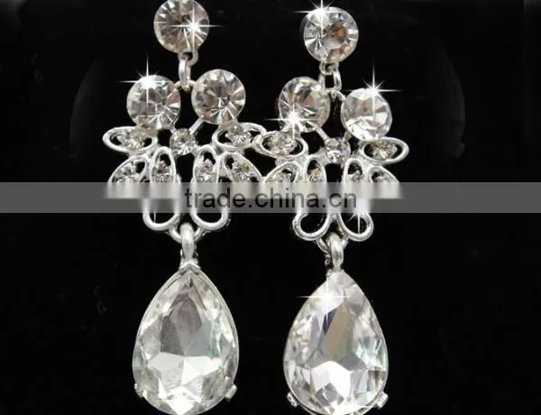 Zm33254a Beautiful Women Drop Earrings Simple Bridal Necklace Jewelry Set photo-3