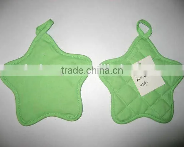 Orange Star Shape Pot Mitt Solid Color Cotton Potholder photo-3
