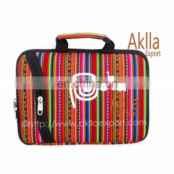 Peruvian Handmade Tablet Case Holder of Aguayo Fabric Blanket 8" Inches photo-3