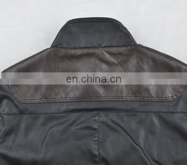 2017 Latest Fashion Mens Warm Cheap Leather Motorcycle Jacket photo-4