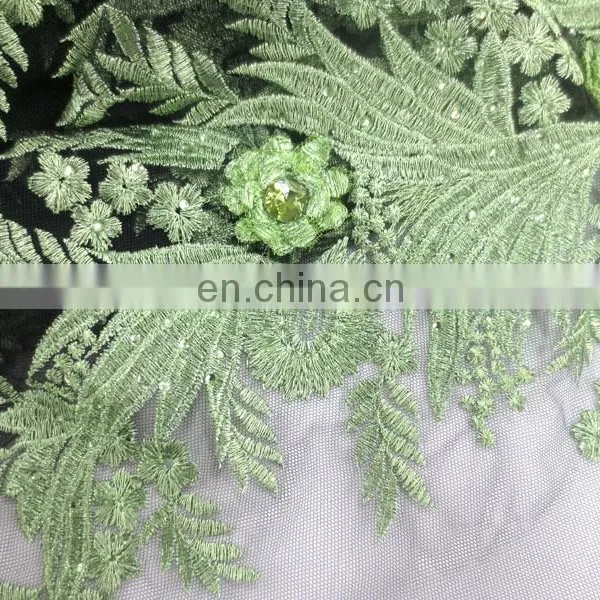 2016 Wholesale French Tulle Lace EMBROIDERY LACE FABRIC Beaded Lace Fabric for Aso-ebi Wedding Party photo-2