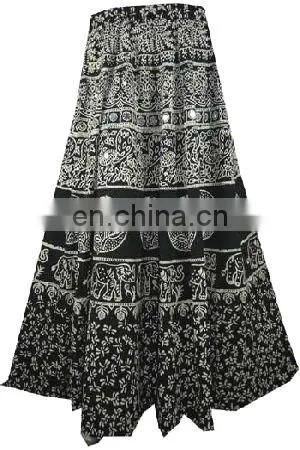 Indian GYPSY Handmade Cotton Long Skirt Boho Wrap Around Mandala Sarong Block Print Hippie Skirt Dress Wholesale photo-4