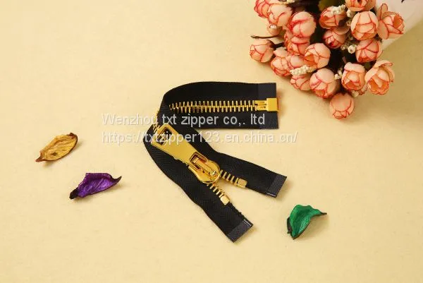 #3 #4 #5 #8 #10 Metal Brass Zipper With Swiss Teeth Open End photo-3