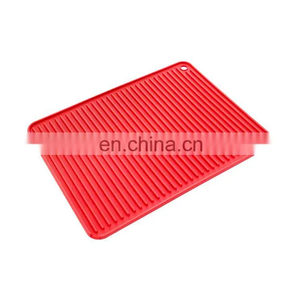 Kitchen Use Drain Pad Heat Resistant Cooking Pot Holder Rectangular PVC Dish Drying Mat photo-5