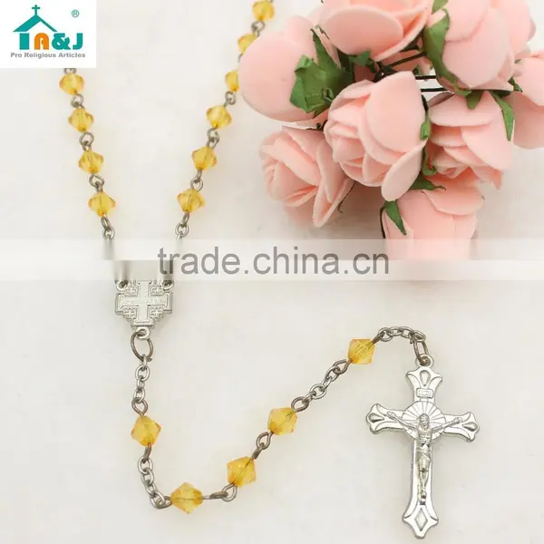 Fashion Catholic Plastic Rosary Bead Necklace Wholesale photo-2