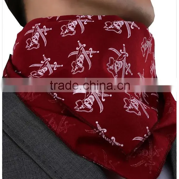 Pirate, Claret Red Bandana 100% Cotton Bandana